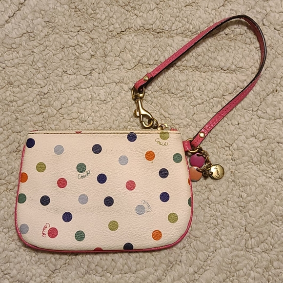 Coach Handbags - COACH polka dot wristlet